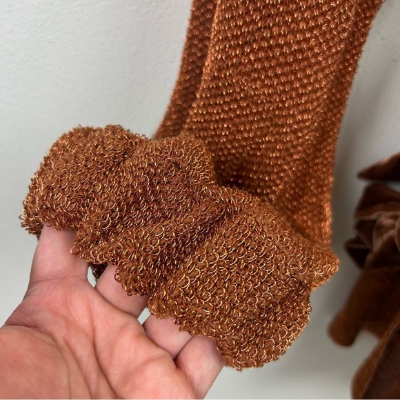 Free People Fete Knit Metallic rare sweater dress with velvet belt size: S - Picture 6 of 15